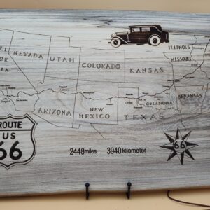 Large Route 66 Map Rounded